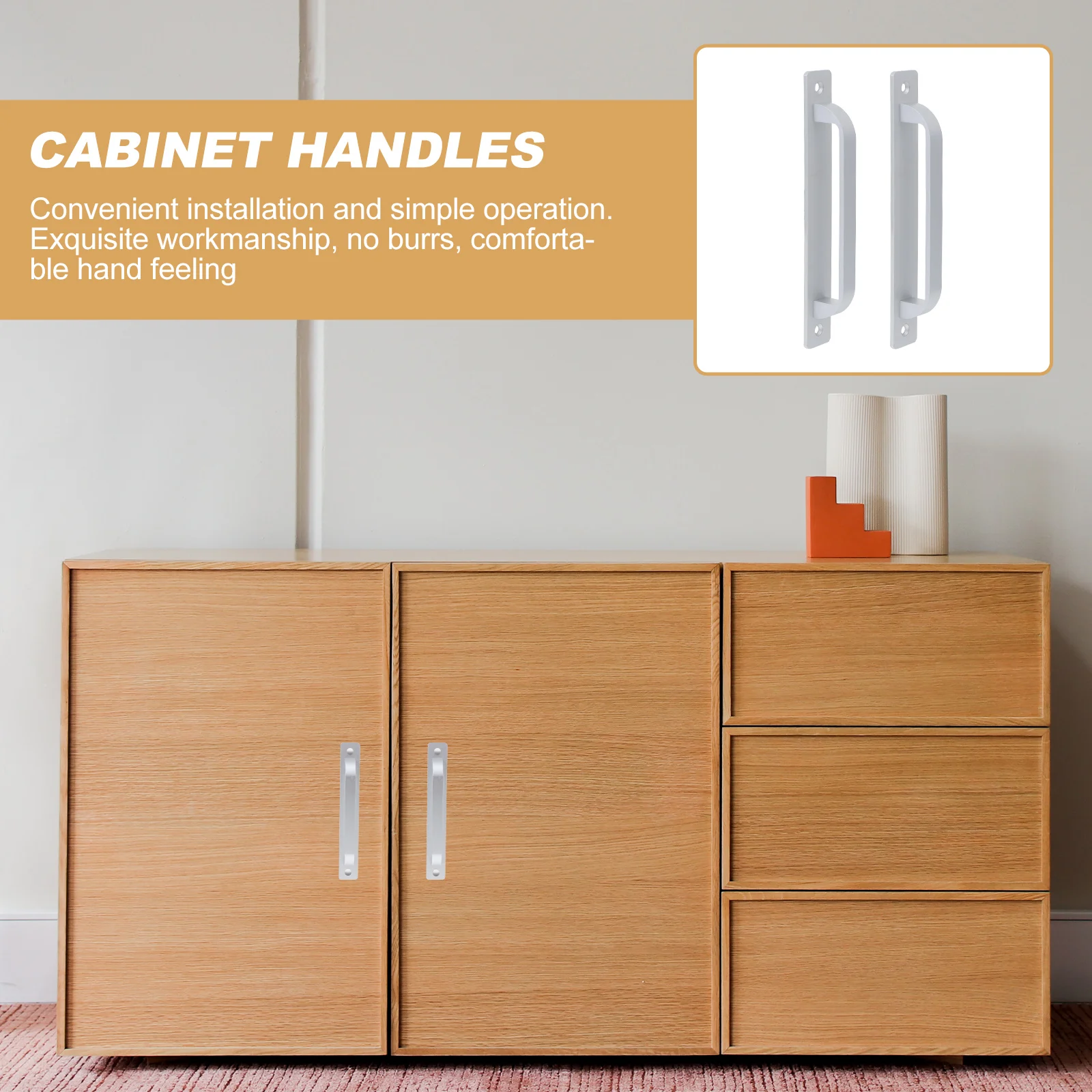 

2pcs Aluminum Alloy Cabinet Handles Kitchen Drawer Knobs Wardrobe Pulls Door Knobs For Drawer Cupboard Dresser Wardrobe Handles