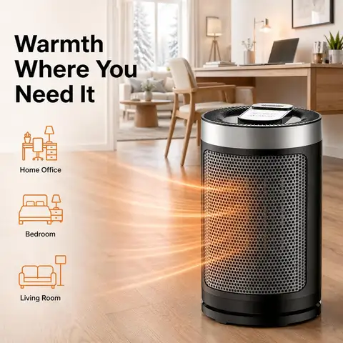 Tacleekii Ceramic Space Heater 1500W Space Heater PTC Ceramic Heater with Remote Control for Indoor Use Large Room
