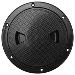 Circular Non Slip Inspection Hatch-Boat Hatch Deck Plate with Detachable Cover for RV Marine Boat Kayaks-6Inch Black