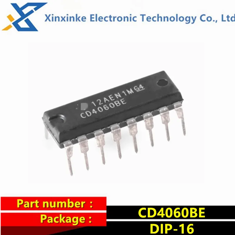 10PCS CD4060BE DIP-16 Counter ICs 14-Bit Ripple CD4060B CMOS 14 stage ripple carry binary counter / divider and oscillator