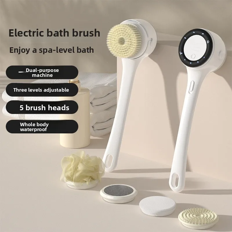 Electric bathroom brushes, rotating multifunctional bathroom brushes, waterproof lazy bath brushes, back wipers