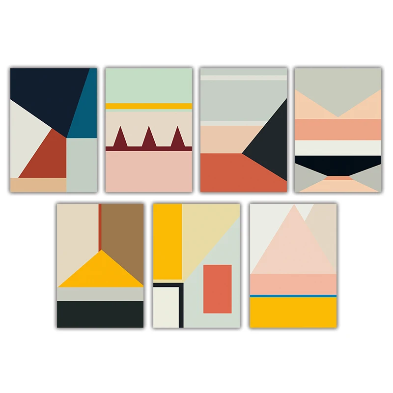 

Abstract Geometric Square Canvas Poster Wall Art, Wall Decorative Paintings, Modern Living Room and Room Home Decoration Prints