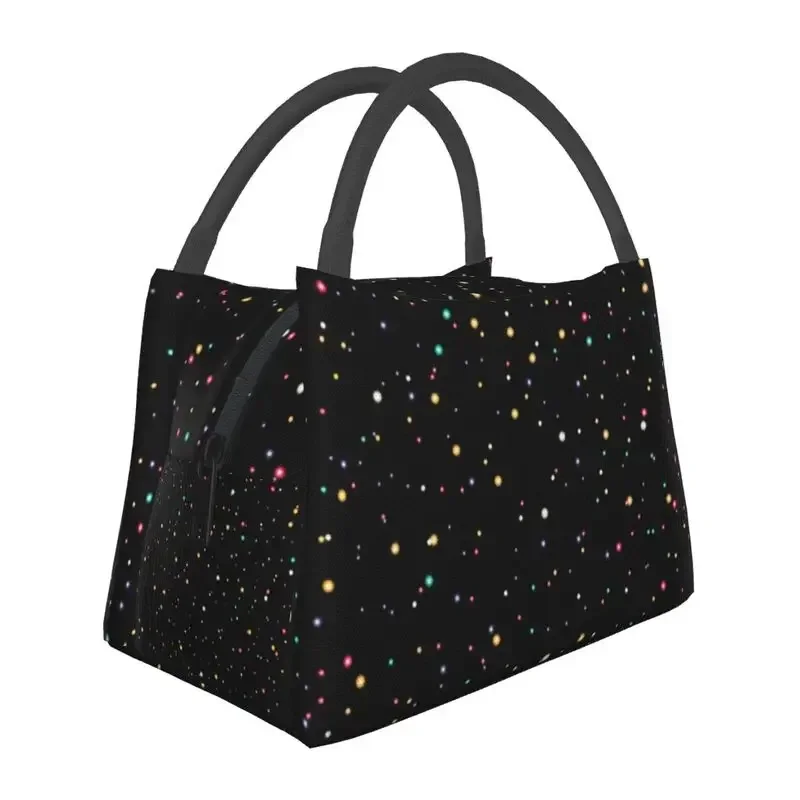 

Silver Hanging Star Strands Insulated Lunch Bags Fashion Rhinestones Diamonds Thermal Cooler Lunch Tote Office Picnic Travel