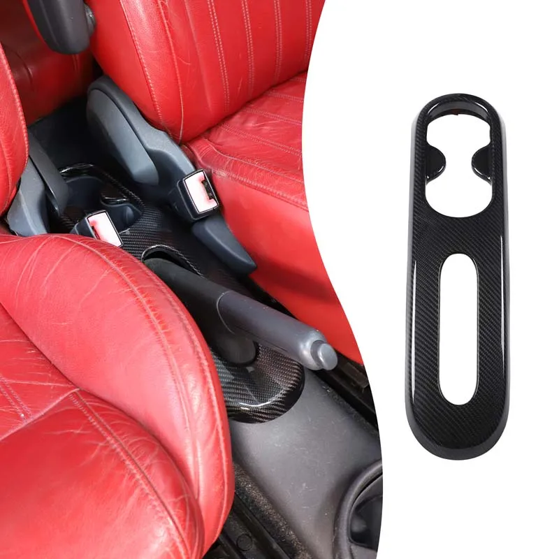 

1piece set Real carbon fiber For Fiat 500 2007-2015 car central control handbrake water cup panel frame sticker Car accessories