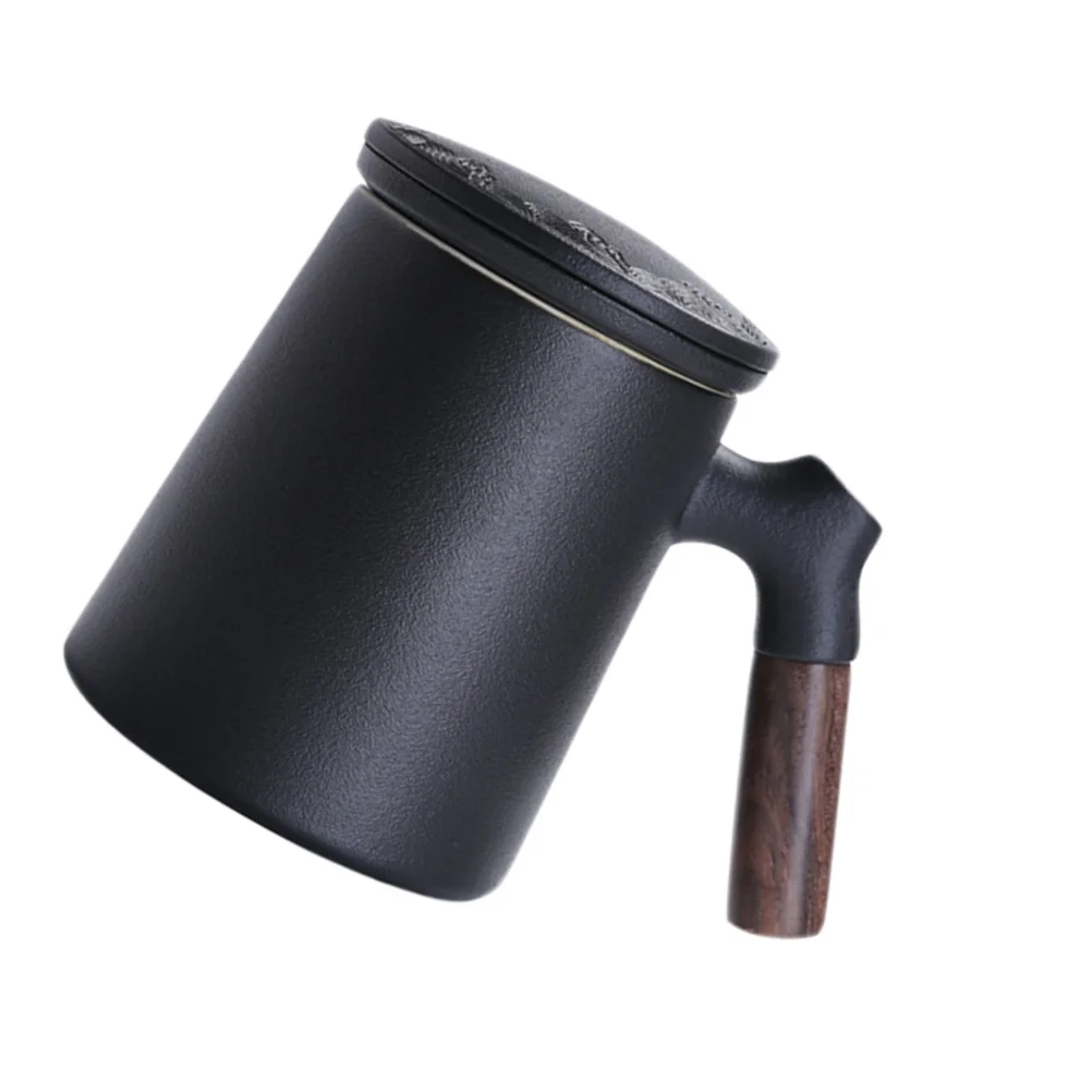 

1Set Premium Filter Tea Cup Exquisite Craftsmanship Clear Ceramic Water Cup for Travel Restaurant Daily Use Separation Filter