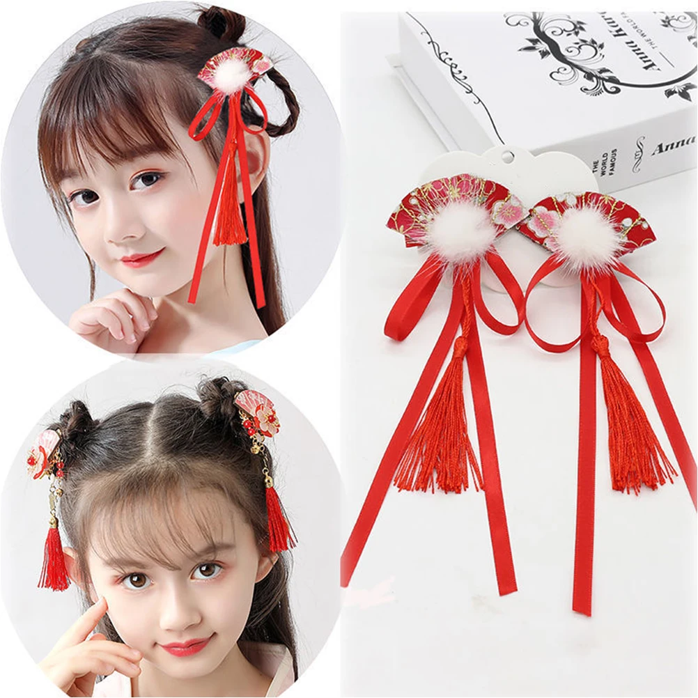 

Vintage Hair Accessories Clip Clips for Chinese Headdress Young Girl Headwear Fan Modeling Hairpin