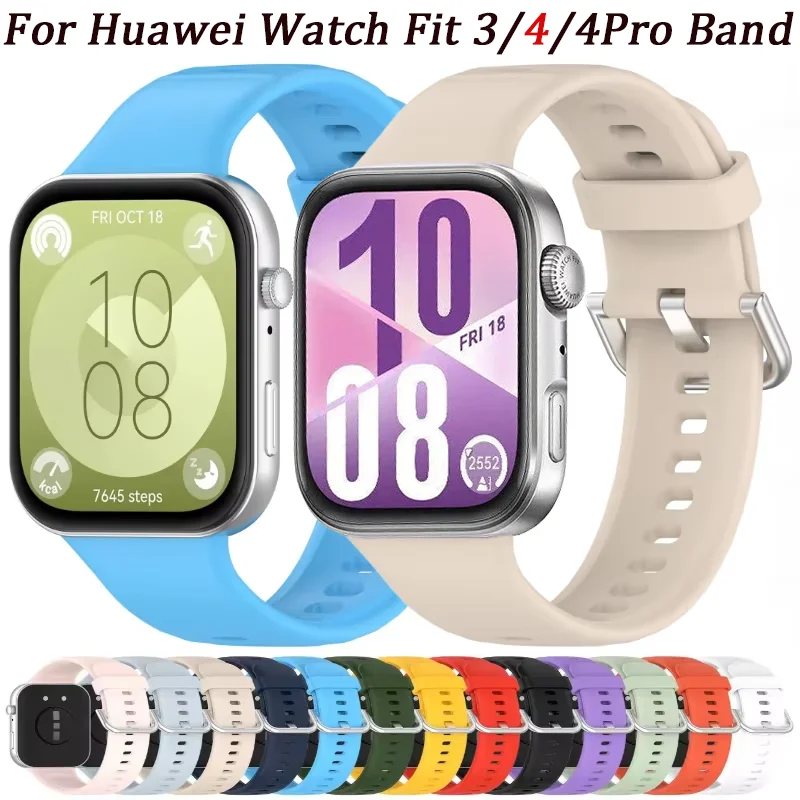 Official Sport Silicone Strap For Huawei Watch Fit 4 Fit 3 Soft Comfortable Bracelet Wristband For Huawei Watch Fit 4 Pro Correa