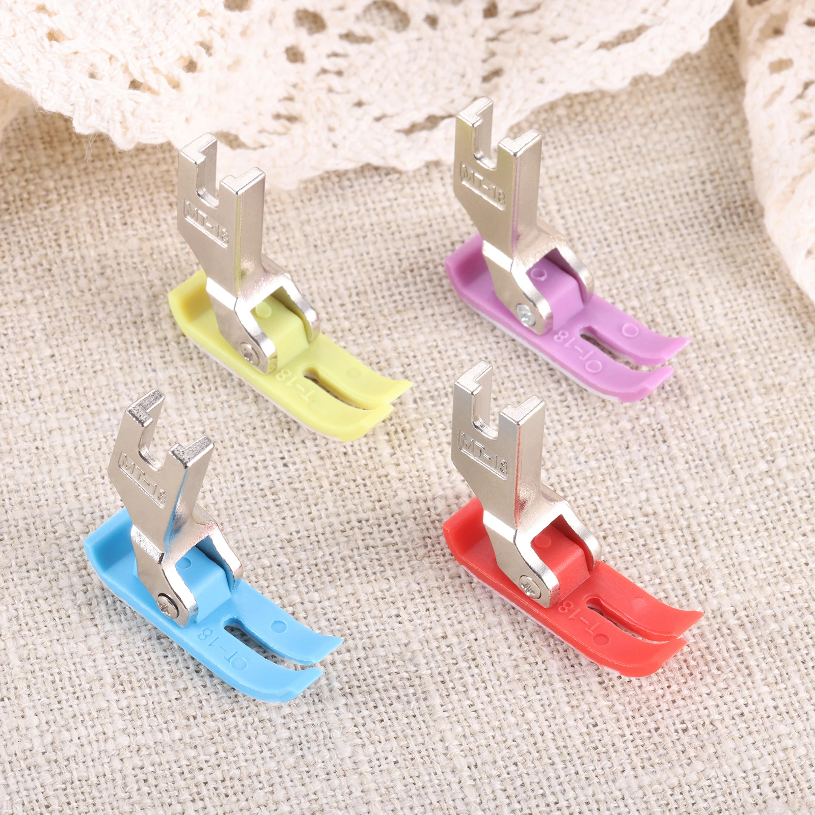 1 Pc Sewing Machine Presser Foot MT-18 Plastic Metal 3.5*3.0*1.1cm Household/Commercial Sewing Machine Accessories 4 Colors