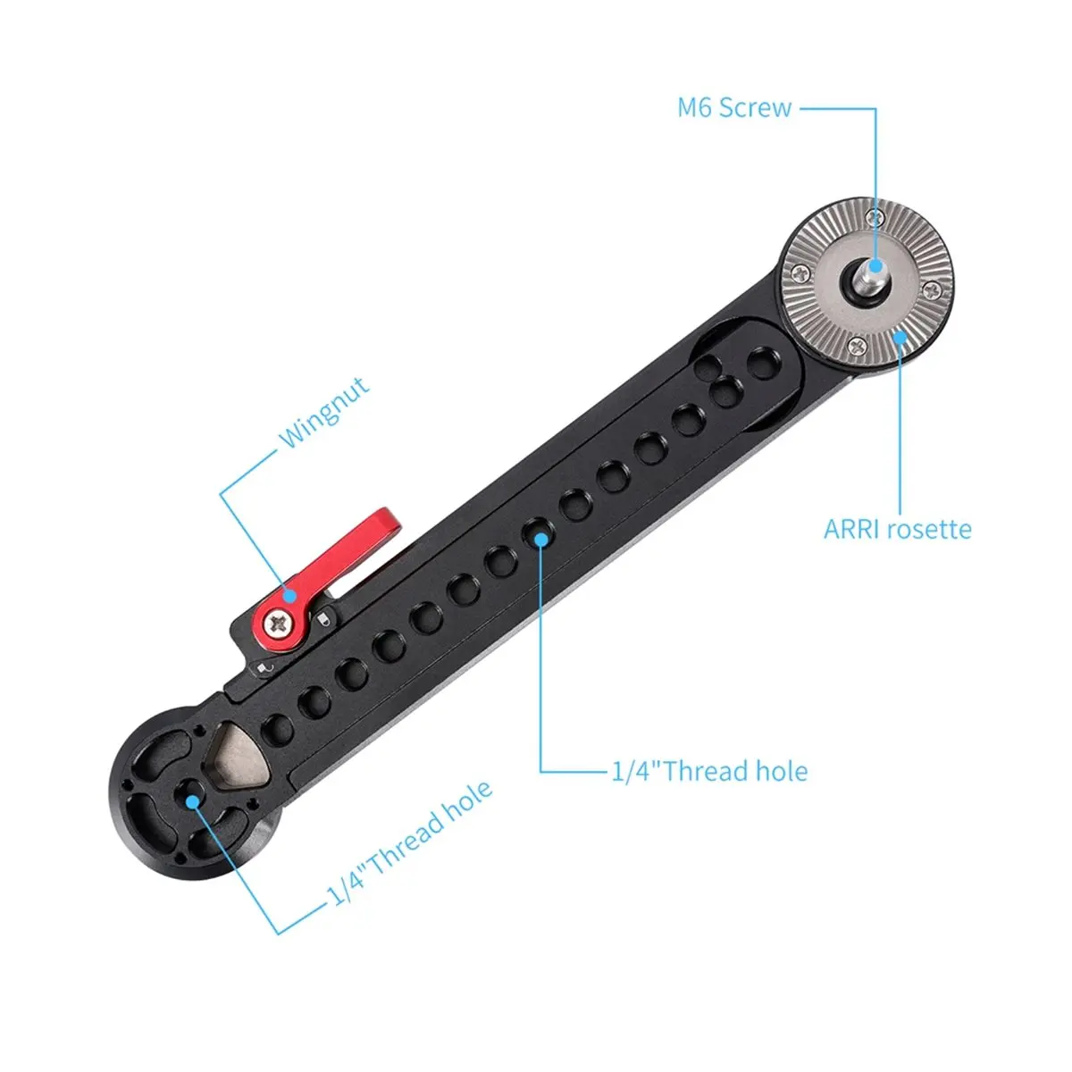 DT89 NEW For Rosette Extension Arm Length Adjustable (195mm-295mm) with M6 Screws Shoulder-Mount Camera Extension Arm