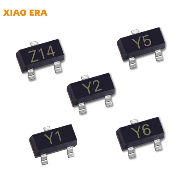 100Pcs SMD Zener Diode SOT-23 BZX84C2V4 Z11 BZX84C2V7 Z12 BZX84C3V0 Z13 BZX84C3V3 Z14 BZX84C3V9 Z16 BZX84C4V3 Z17 2.4V-39V IC