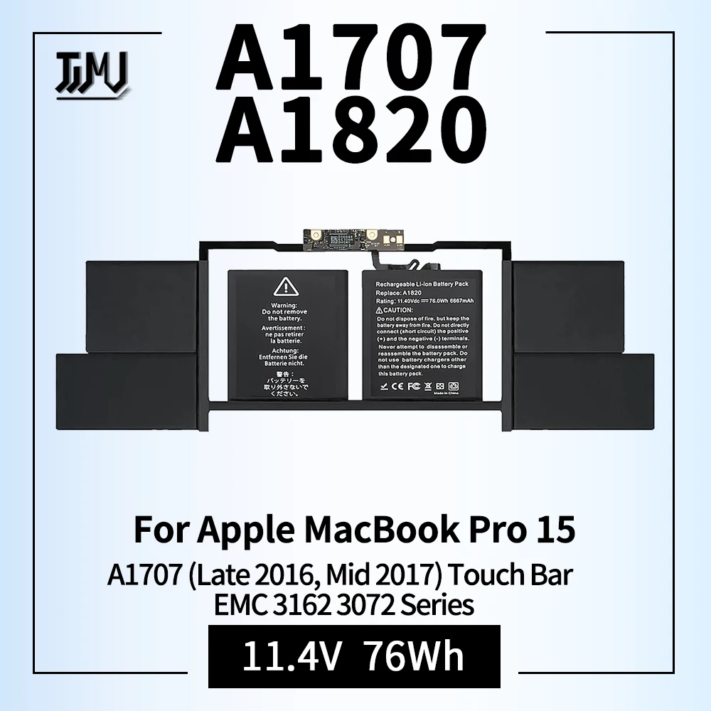 Bateria do Portátil Substituição para Macbook Pro A1707 A1820 15 A1707 Late 2023 Mid 2023 Touch Bar Emc 3162 3072 Series