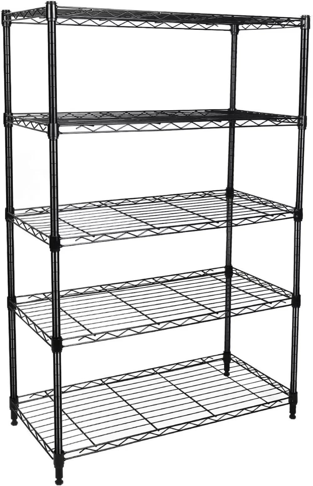 

Simple Deluxe Heavy Duty 5-Shelf Shelving Unit 1250Lb Capacity, 29.92" D x 13.98" W x 62.99" H, 5 Tier, Black