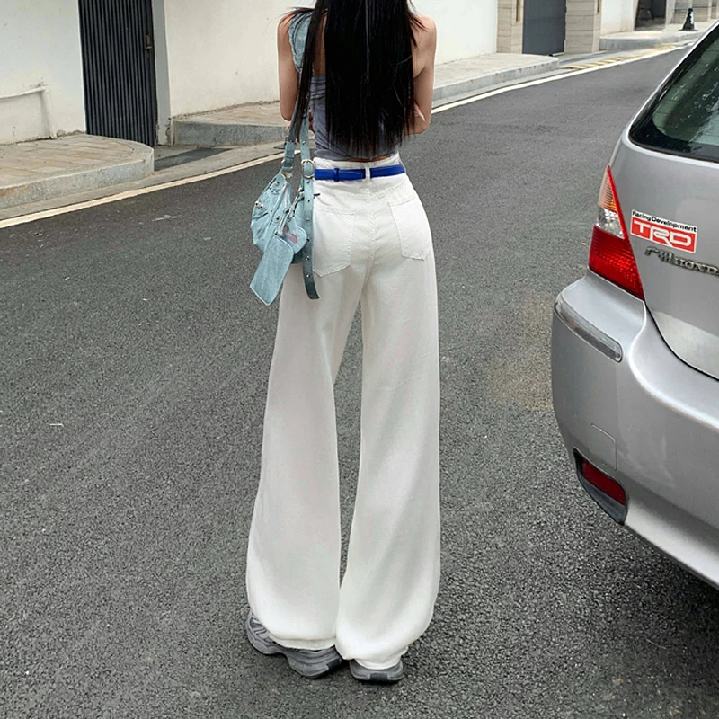 

2025 Spring New High-Waisted Slimming Loose Refreshing Fashionable Floor-Length Versatile Casual Wide-Leg Jeans for Women