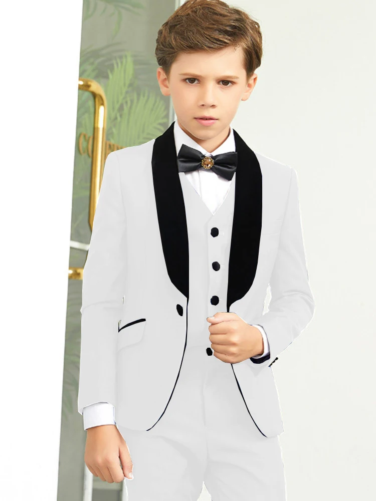 Royal Blue Boys Suits Jacket Vest Pants 3 Piece Suits Fashion Clothes Wedding Tuxedos for Kids Formal Blazer Sets