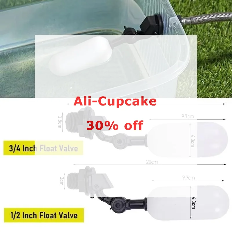 Floating Auto Fill Valve Automatic Fill Tank Water Level Control Plastic Float Ball Valve