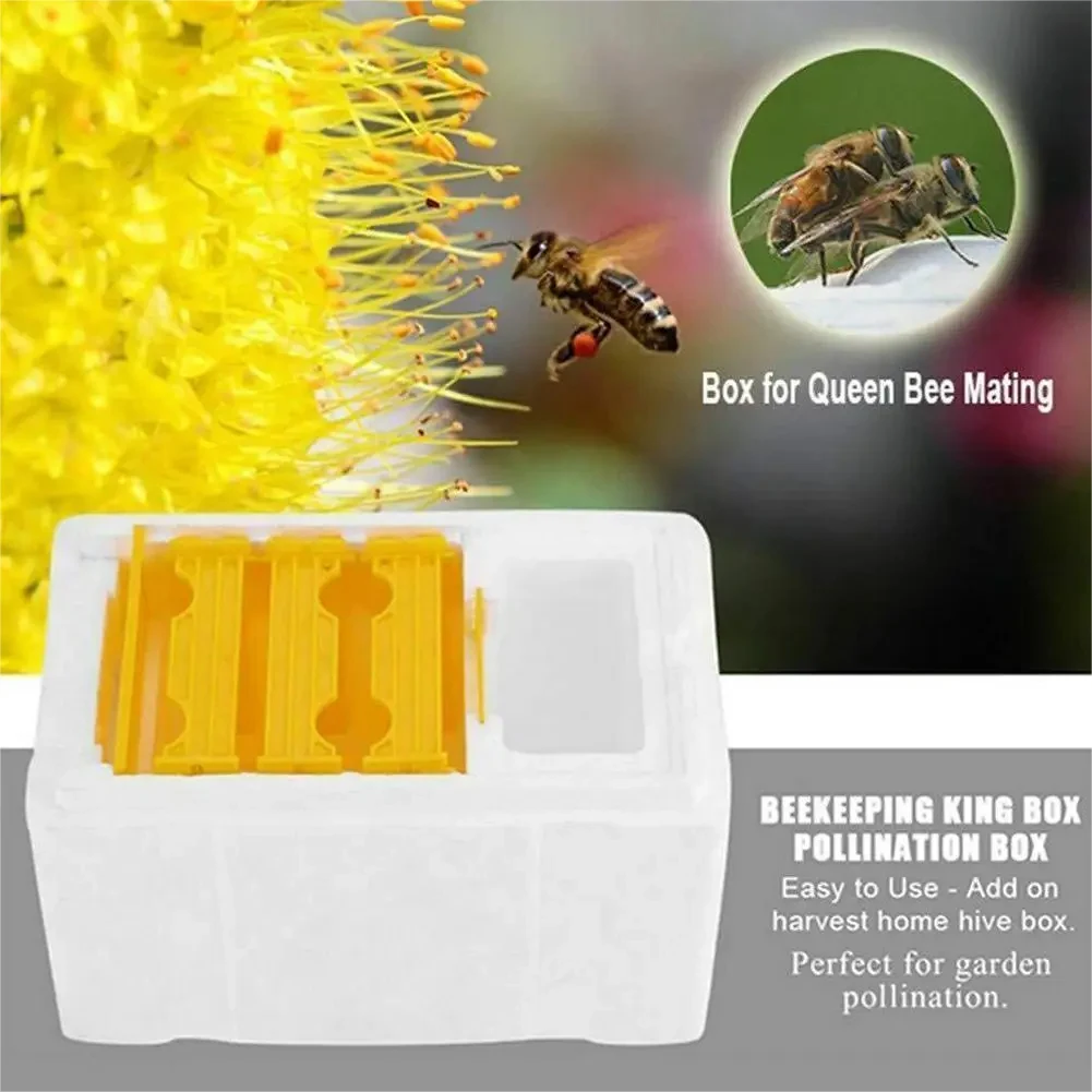 Bee Hive Foam Beekeeping Box King Beehive Garden Bee Hive Pollination Box Nest Harvest Queen Bee Mating Hive Beekeeper Supplies