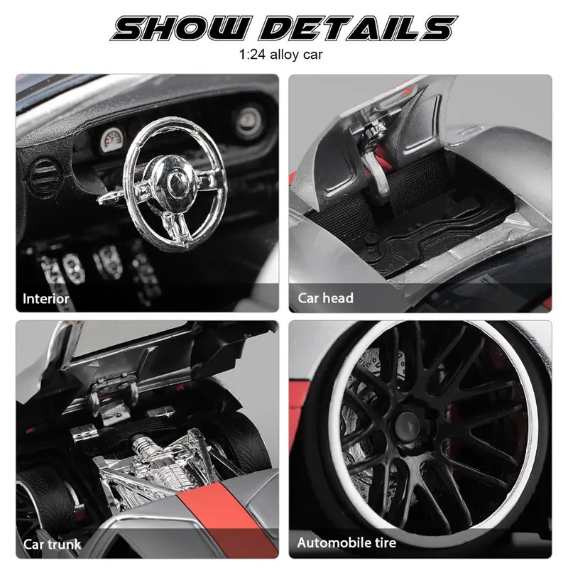 1:24 Ford GT Alloy Sports Car Model High Simulation Diecasts Metal Toy Racing Vehicles Car Model Collection Childrens Toys Gifts