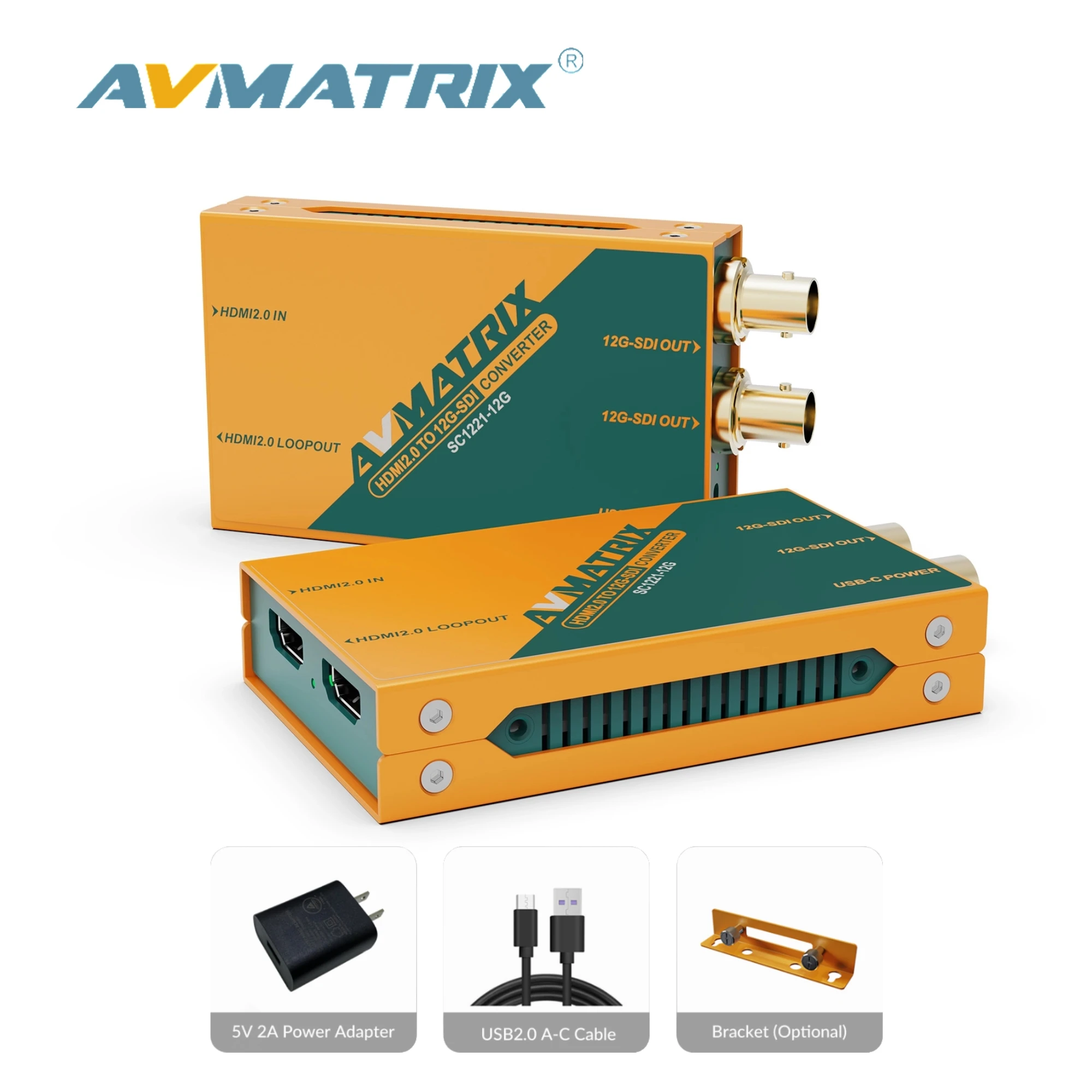 Good AVMATRIX SC1221-12G Professional HDMI 2.0 to 12G-SDI 4K60 Broadcast Converter With HDMI Loop-out for High Definition Video