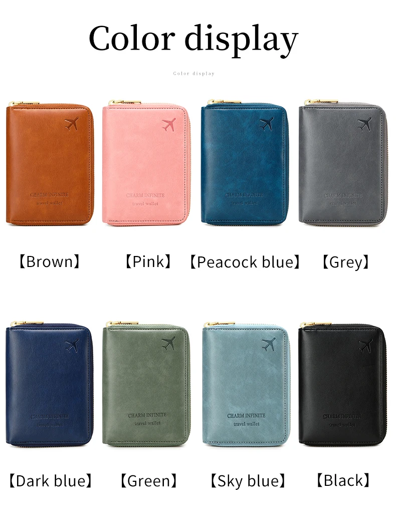 Solid color minimalistRFIDpassport clip PU leather travelpassport protectivecase for ID card creditcard holder travelaccessories