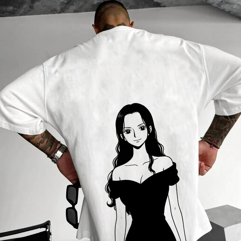 Nico Robin ONE PIECE Summer T-Shirt Anime Harajuku Men Women Vintage Oversized Streetwear Short Sleeves Loose Casual Fitness Y2k