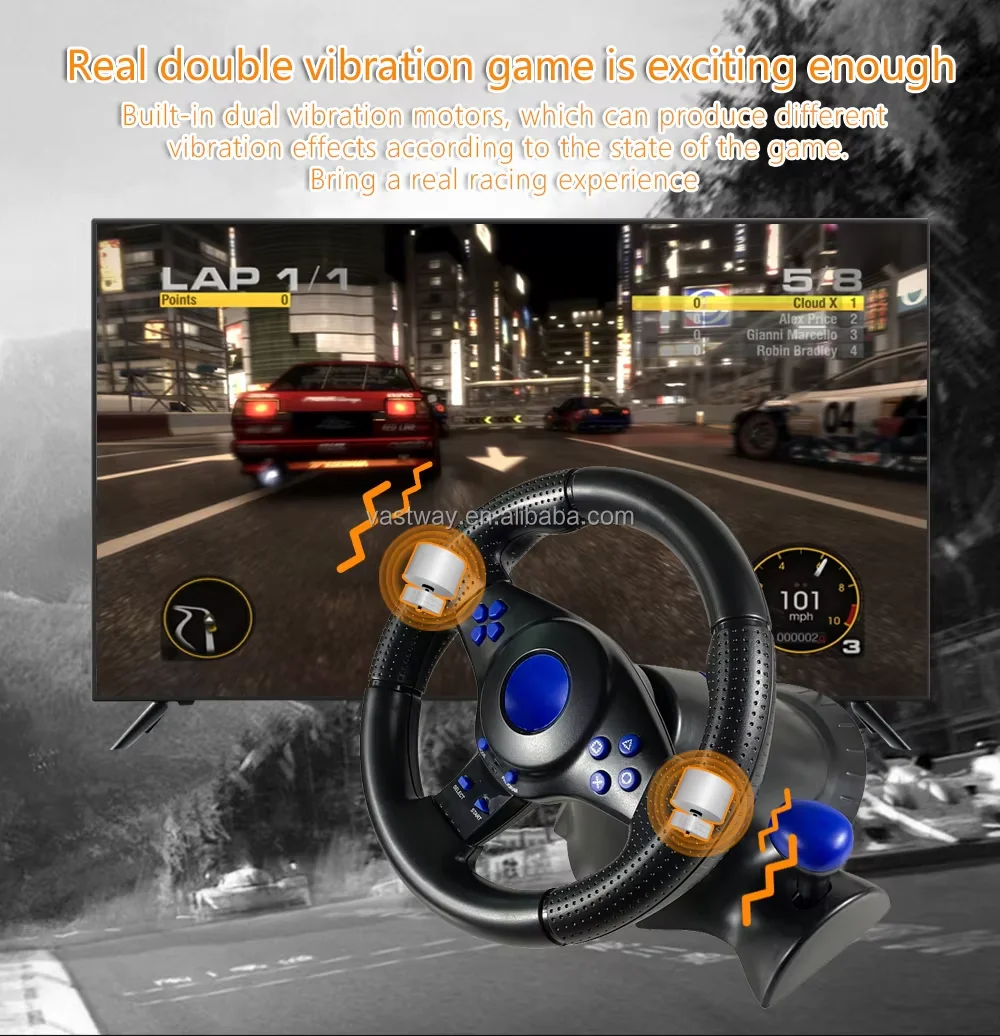 أحدث عجلة قيادة سباق الألعاب لأجهزة XBOX ONE، X/S. PS4/ PS3، N-Switch، Android، PC (مدخل X/D)