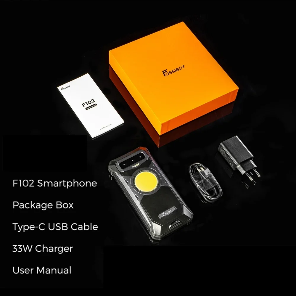 FOSSiBOT F102 ponsel pintar IP68 & IP69K, ponsel pintar Android 6.58 "FHD 20GB + 256GB 16500mAh 108MP lampu berkemah 4G tahan lama versi Global