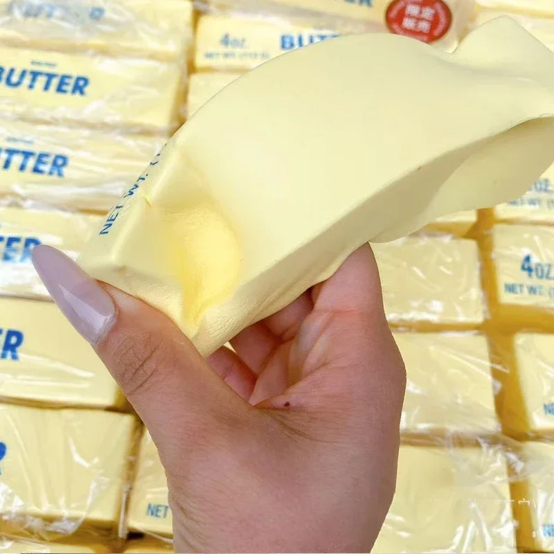 Juguete Antiestrés de Mantequilla de Levantamiento Lento, Simulación Realista de Alimentos, Juguete Blandito y Sensorial para Aliviar la Ansiedad, Decoración del Hogar