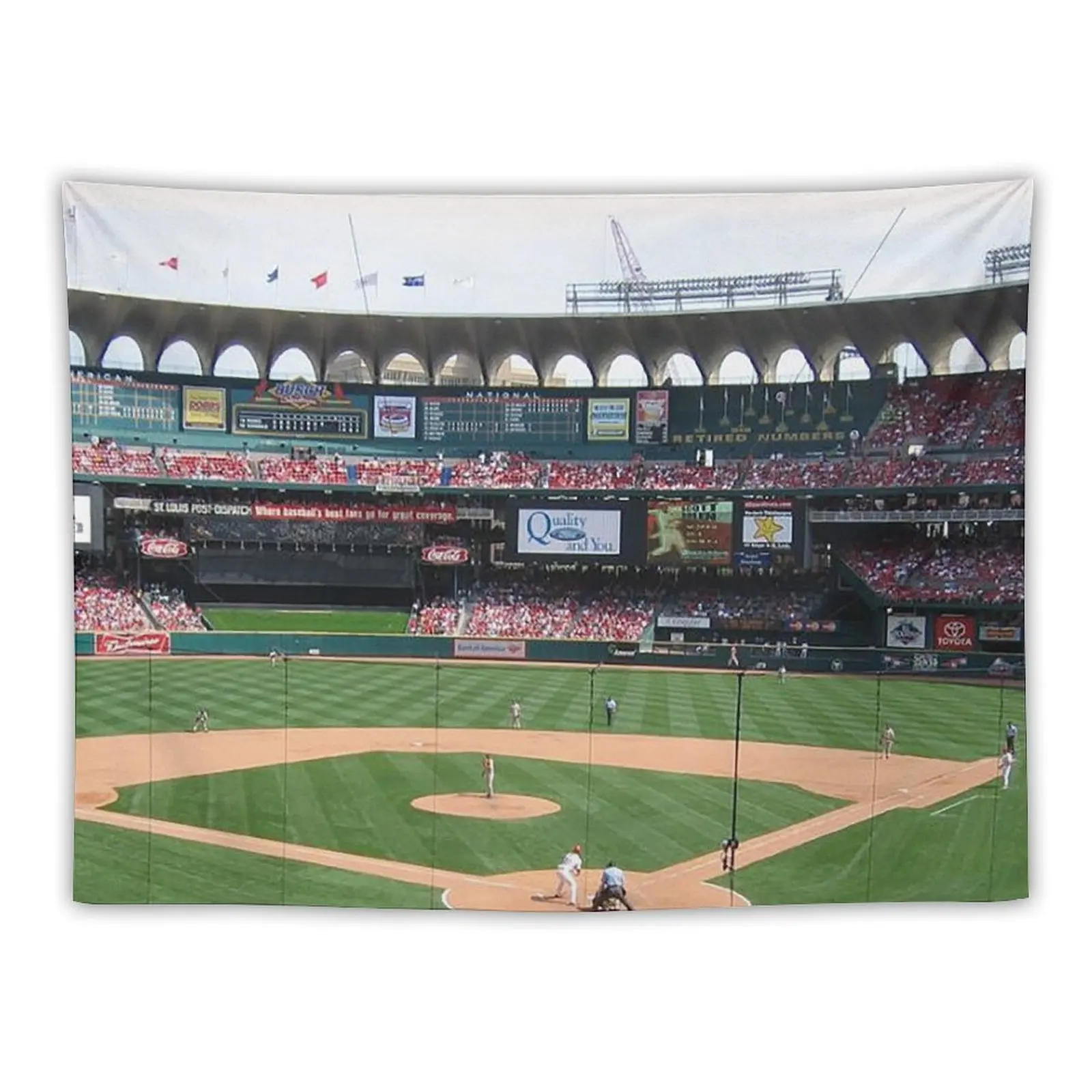 

St. Louis Baseball Stadium, old ballparks, old Stadiums Tapestry Decorative Wall Wall Hanging Tapestry