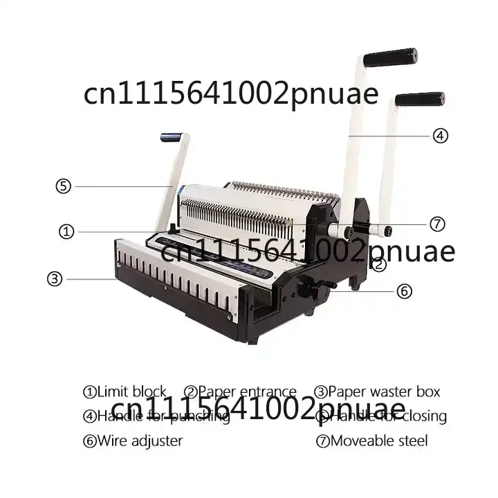 Wire Comb Clip Binding Machine, 25 Sheets Punch 320 Sheets Bind, 3:1 2:1 Dual Hole F4 Size for Office Commercial