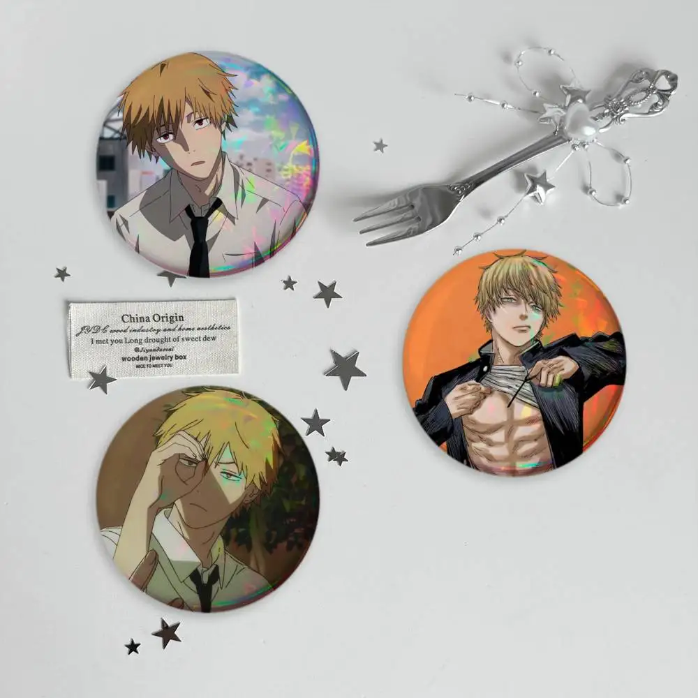 Anime C-Chainsaw M-Man Denji Badges Button Round Creative Pin Brooch Badge Bag Decor Accessories Fans Collect Friends Gifts