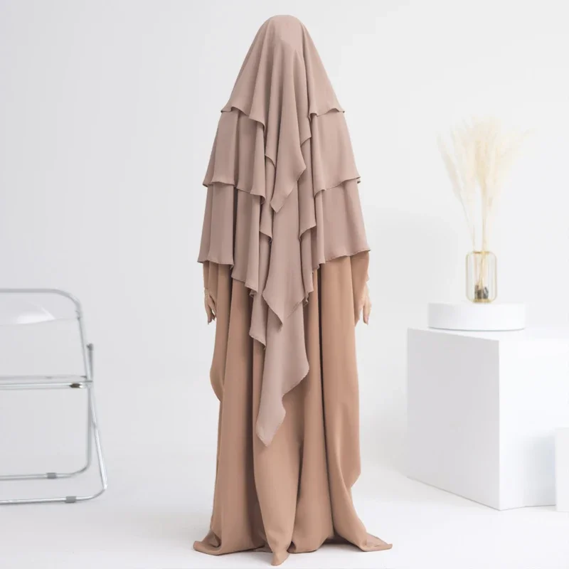 

Ramadan Eid Muslim Prayer Garment Long Khimar Hijab Scarf Wrap Sleeveless Tops Abaya Jilbab Dubai Islam Niqab Hijabs for Woman