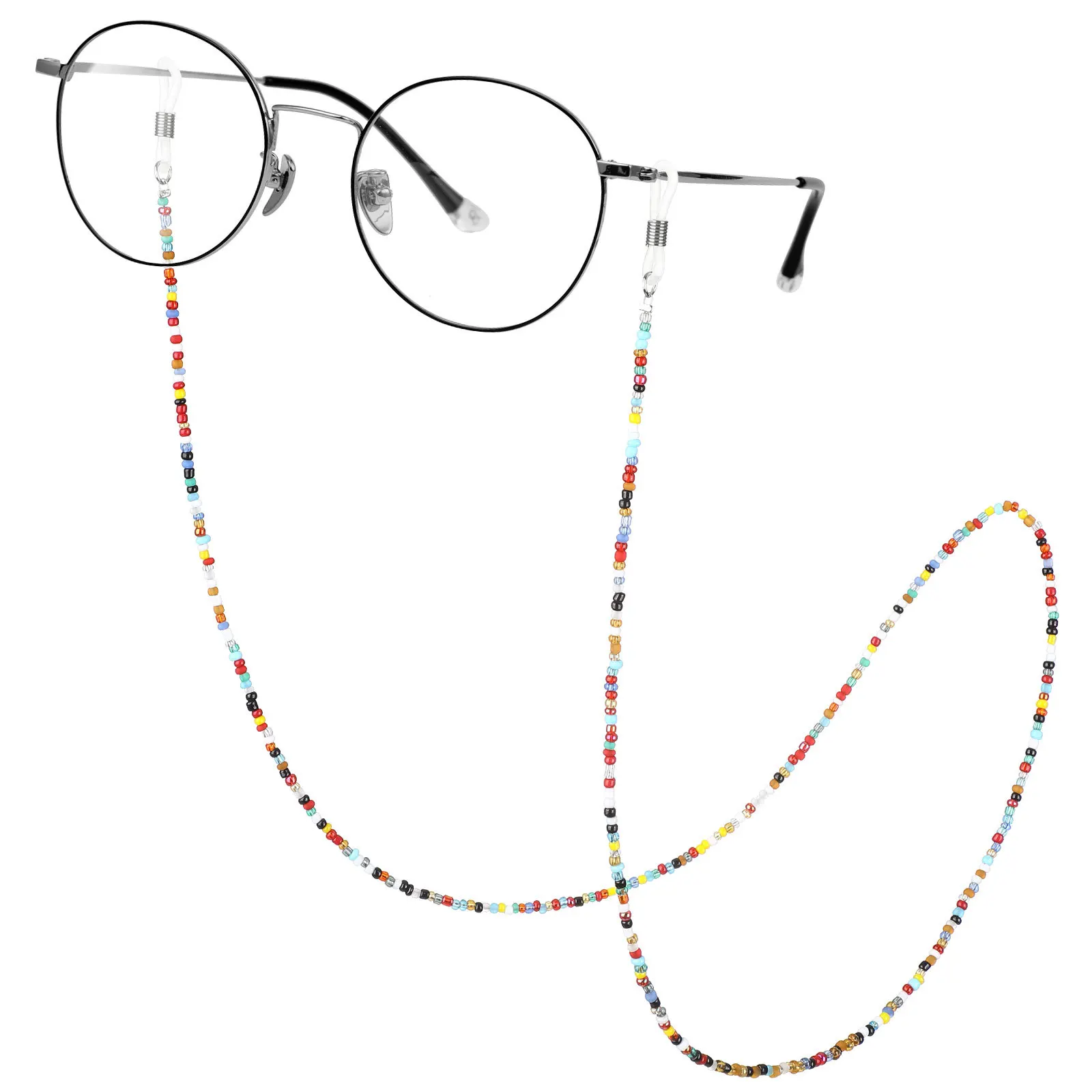 

2pcs Eyeglass Chains Colorful Beads Design Eyewear Holder For Glasses Retainer Neck Strap Lanyard Eyeglass Strap Accessory