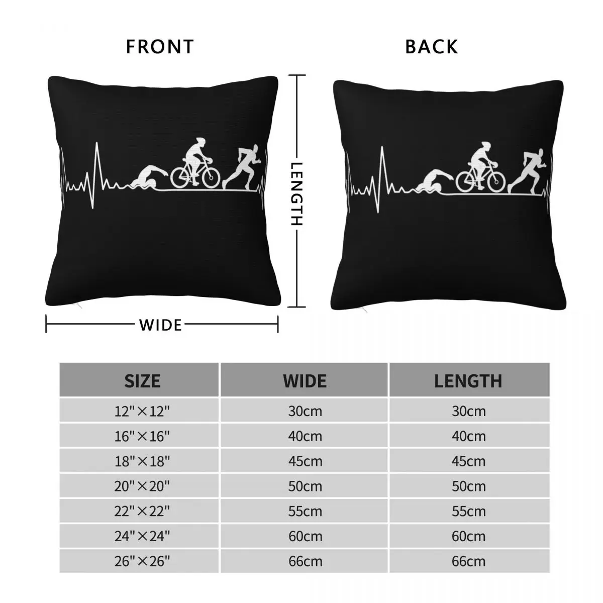 Funny Triathlon Pillowcase Polyester Linen Velvet Pattern Zip Decor Pillow Case Room Cushion Cover 18