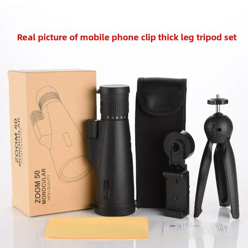 

10-30X50 Zoom Single Tube Camera Clip Desktop Tripod Telescope Portable Outdoor Photography Hiking Camping Hiking Goggles