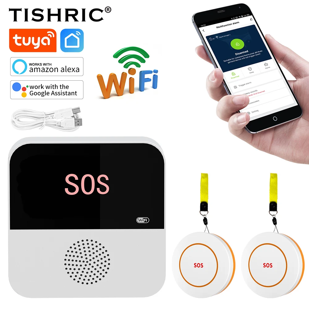 TISHRIC Security Alarms For Home Wifi Kit Alarm System For Home Burglar Security Sensor Kit Tuya Smart Home With Alexa & Google