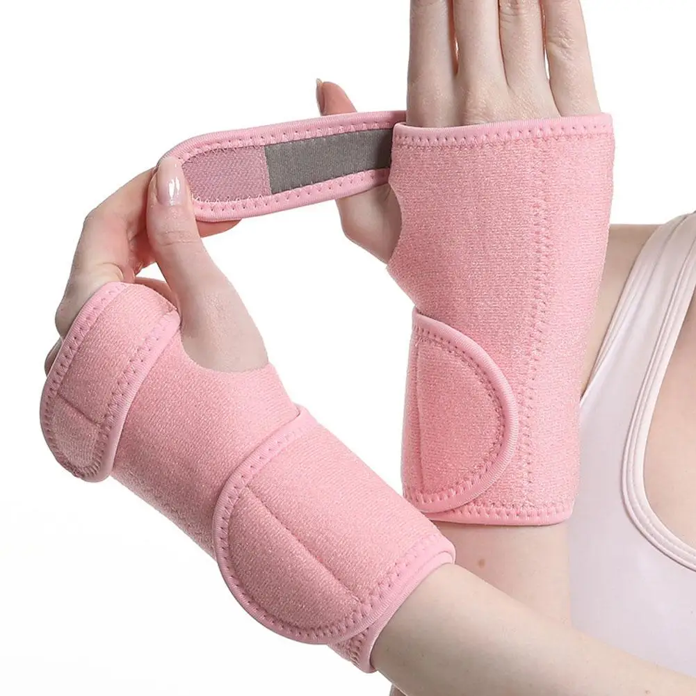 Palm Wrap Wristband Pink Compression Wrist Cuff Hand Pain Anti Arthritis Sports Fitness Training Wrist Guard