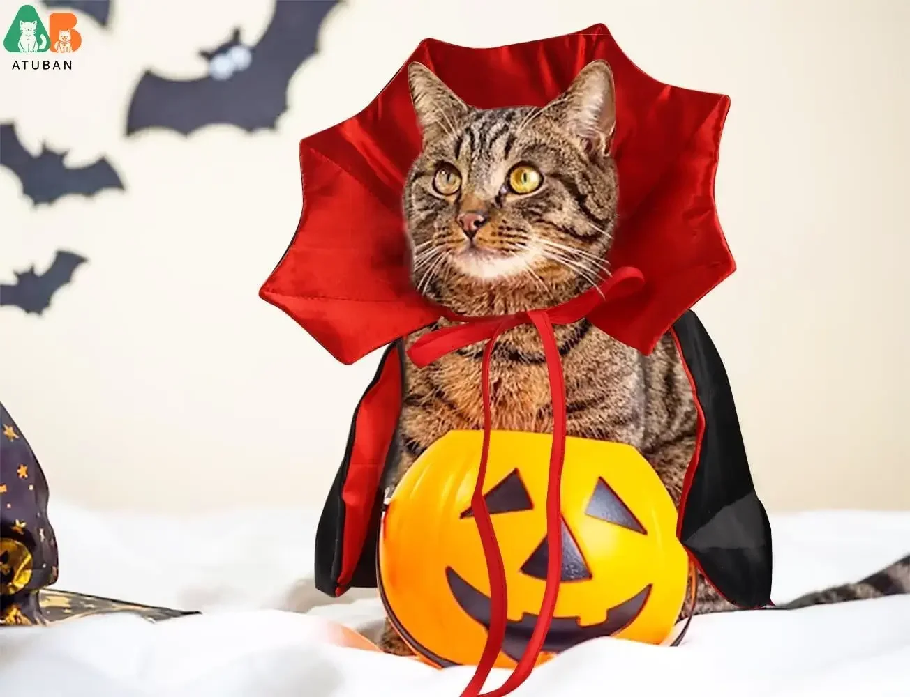 Halloween Cat Vampire Cloak Costume Halloween Adjustable Pet Cape Costume Clothes,Pet Accessories Costume Outfit Decor Cowl