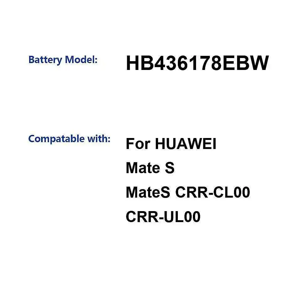 

HB436178EBW 2700 мАч Высокопроизводительный аккумулятор для мобильного телефона Huawei Mate S Mates Crr-CL00 Crr-UL00