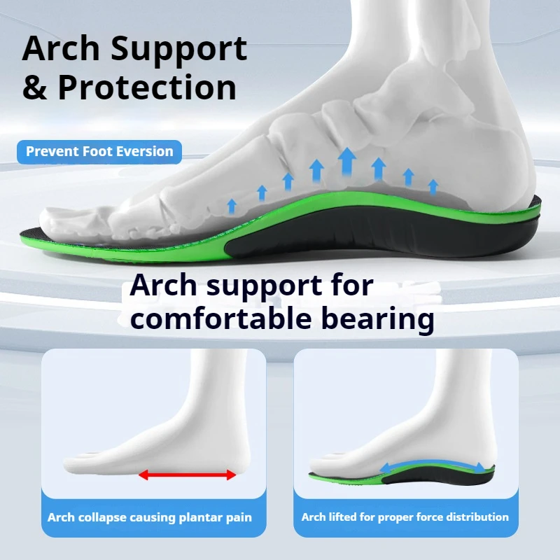 Arch Support Insoles 1 Pair, Orthopedic Shock Absorption for Running Sports, Comfort Gel Cushion Shoe Inserts Men Women