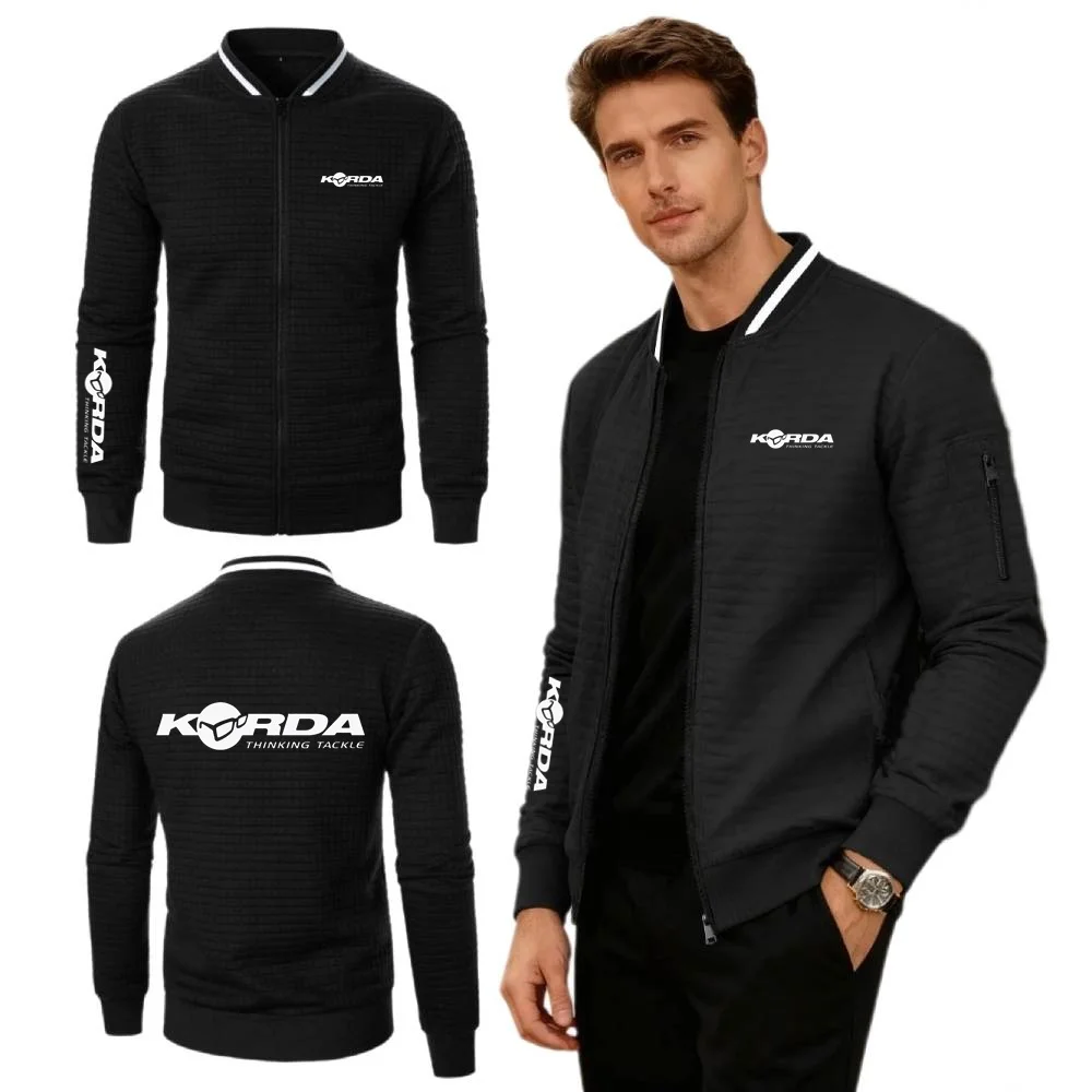 Simplicity Jackets Korda Inspired Tribute Daily Leisure Mens Sweatshirt Baseball Collar Jersey Waffle Knit Coat Youth Streetwear
