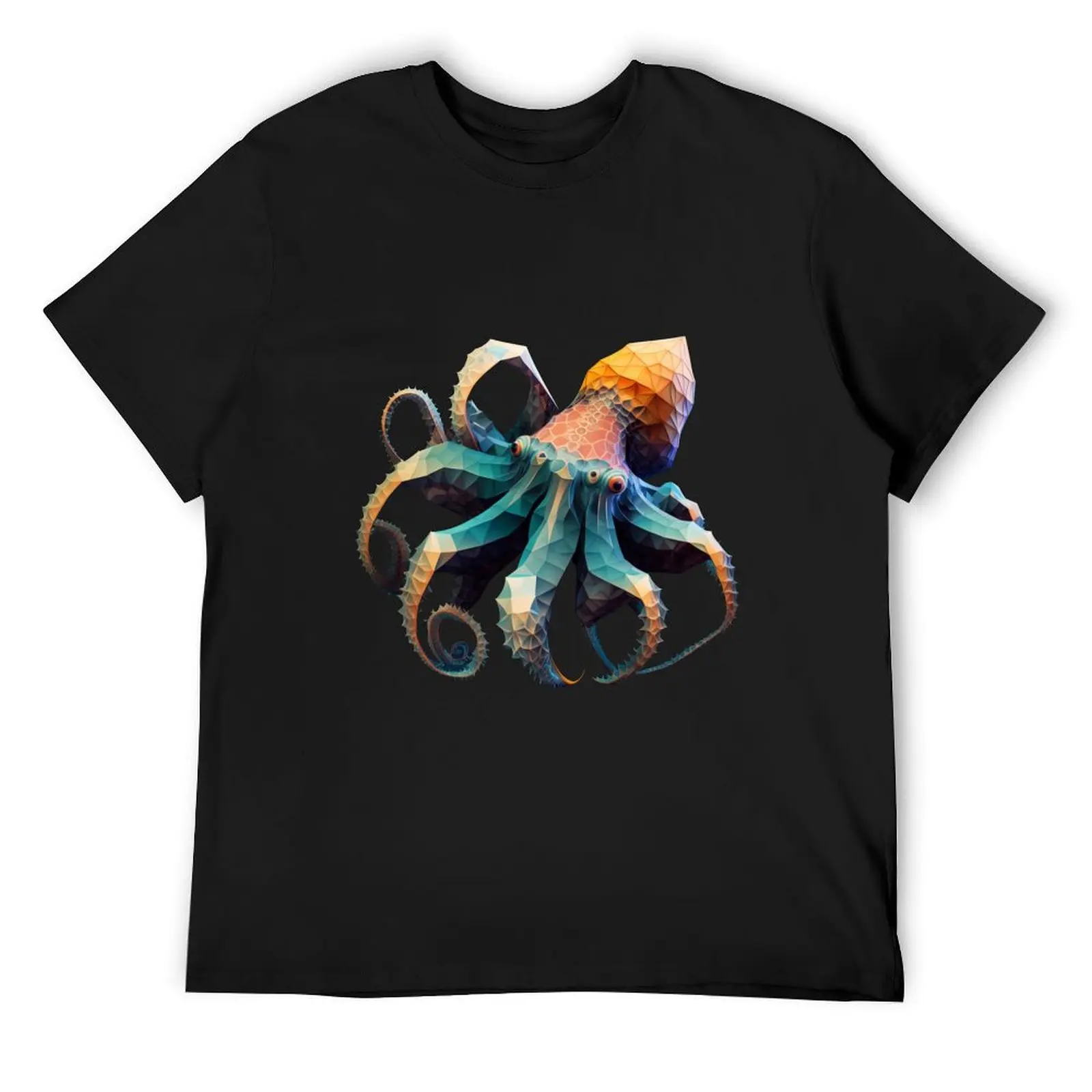 polygon octopus T-Shirt oversized graphic tee new edition cheap stuff anime shirts men