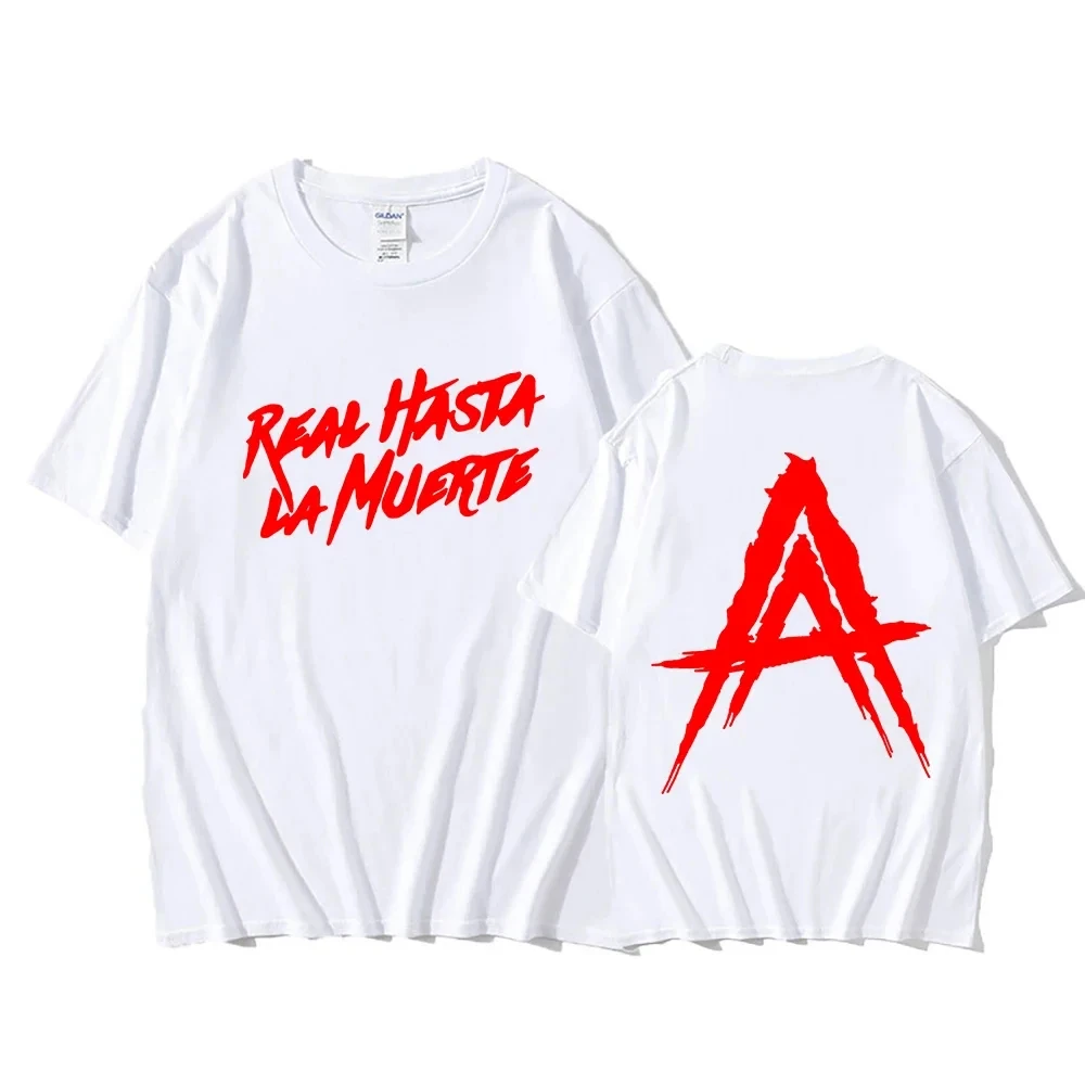 Hip Hop Streetwear Anuel AA Real Hasta la Muerte Graphic T Shirts For Men Women Fashion Rapper T-shirts Loose Cotton Tshirts