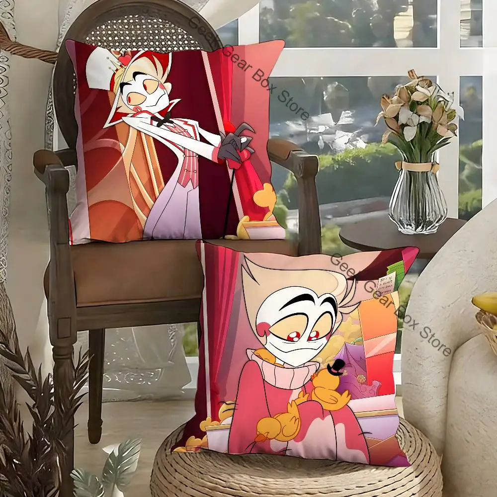 

For L-Lucifer H-HazbinS Pillow Case Cushion Cover Home Decor Birthday Gift Pillowcover