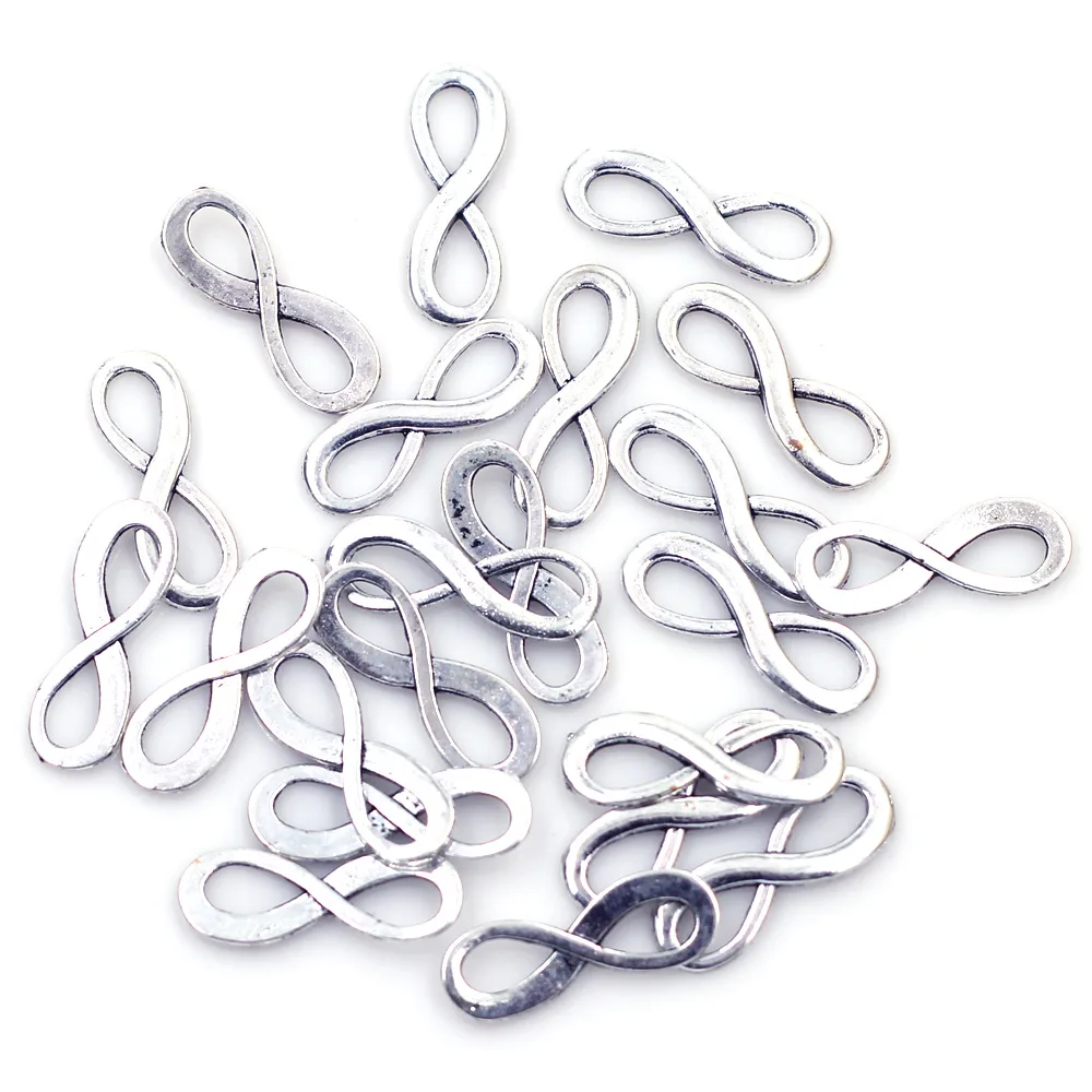 

30Pcs Connectors 8 Shape Pendants Antique Silver Tone Zinc Metal Jewelry DIY Making Findings 23mm