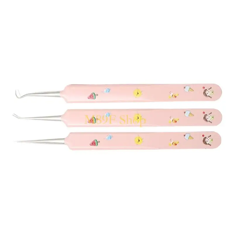M89F 3 Pcs Acne Removal Blackhead Tweezers Blackhead Extractor for Daily Use