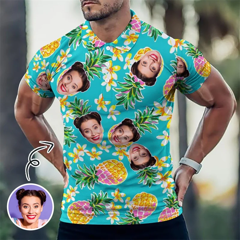 

Летняя рубашка поло с фото на заказ для мужчин и женщин, дизайнерские рубашки поло с 3d принтом, рубашка с короткими рукавами, топы, уличная рубашка на пуговицах