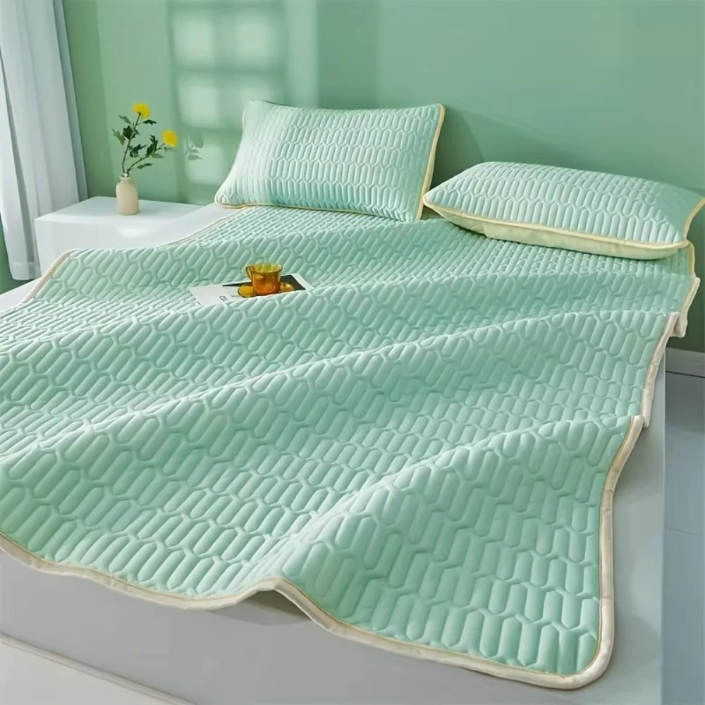 Latex Cool Feeling Mattress Cover Quilted Breathable Summer Sleeping Mat Multi-layered Anti-wrinkle Bed Sheet Cooling Pad