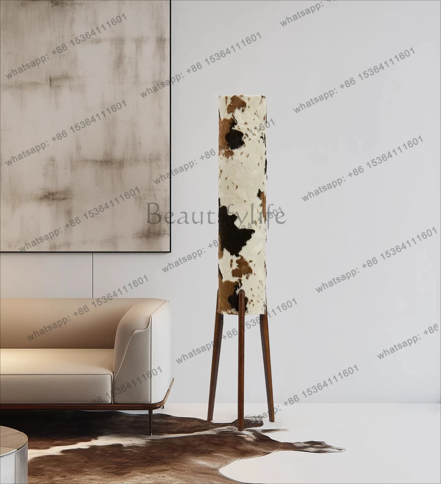Mid-Century Style Personality Creative Landing High-end Sofa Side Plush Design Retro Atmosphere Vertical Ornaments