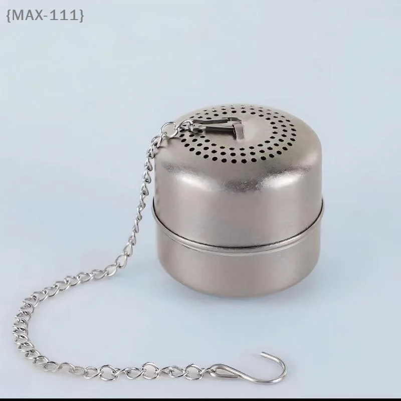 【MAX-111】Titanium Metal Tea Ball Infuser For Loose Tea, Stainless Steel Strainer With Chain Hook, Steeper For Mug, Cup【W1】