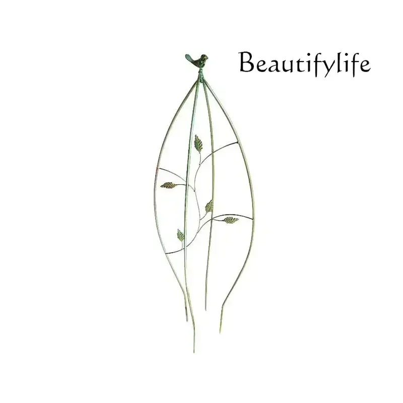 Nido de Pájaro pequeño de hierro forjado antiguo de estilo europeo, marco de vid trepadora, soporte de flores, marco de planta de pantalla para exteriores